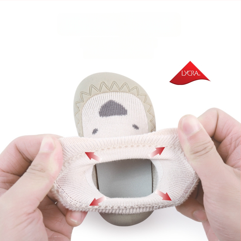 NEMOBABY Lapse põranda jalanõud libisemisvastase kummist tallaga, hingavad combed puuvillast sokid, cartoon jacquard muster, kevad-sügis