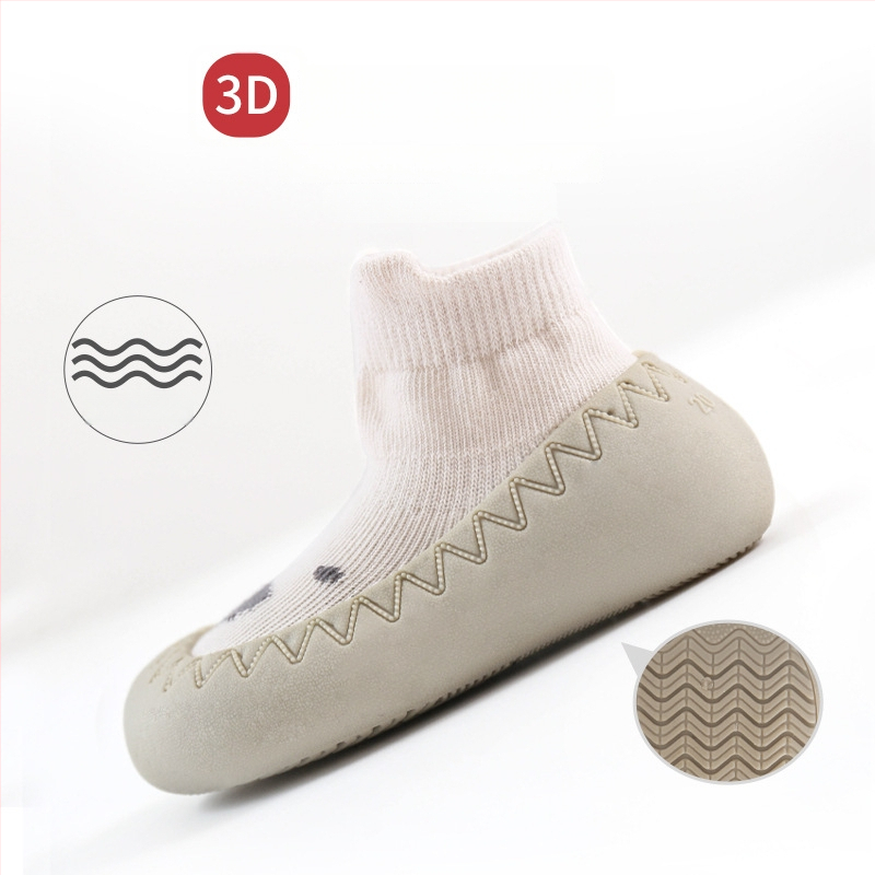 NEMOBABY Lapse põranda jalanõud libisemisvastase kummist tallaga, hingavad combed puuvillast sokid, cartoon jacquard muster, kevad-sügis