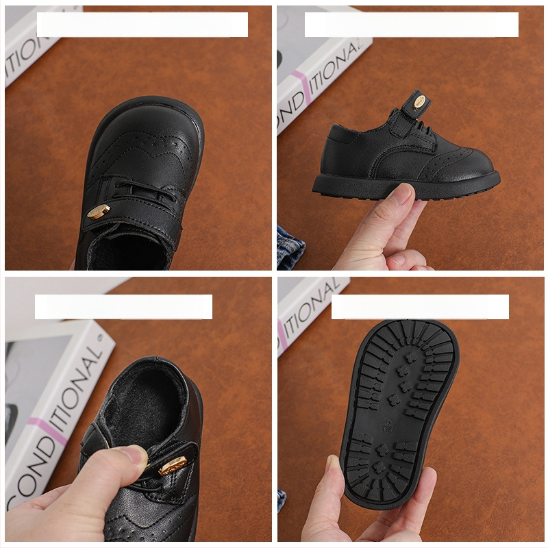 Zimske dječje cipele s toplom podstavom od mikrovlaknaste kože, gornji dio od mikrovlakana, protuklizna mekana potplat, Velcro zatvarač, britanski stil, uzrast 12–36 mjeseci - Handsome Bubble