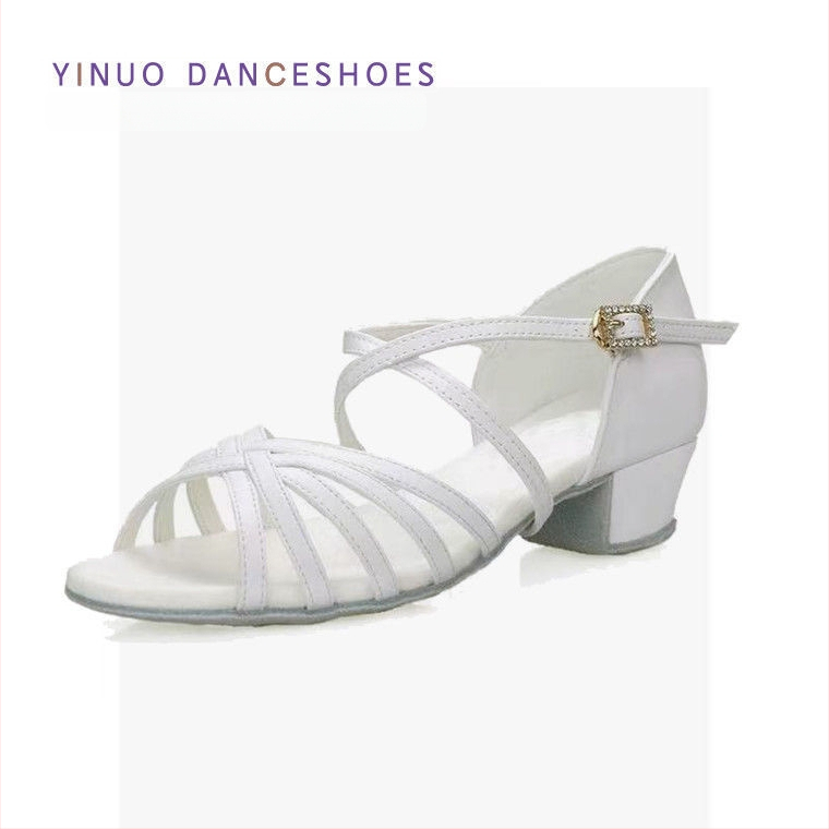 Παπούτσια λατινικού χορού για κορίτσια, αντιολισθητικά, ελαφριά, διαπνέοντα, τεχνητό δέρμα