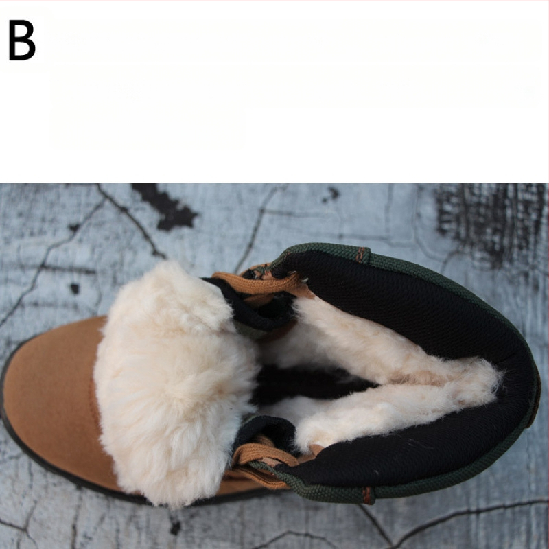 Ghete de iarnă unisex cu blană de oaie integrată, material poliester, pentru exterior, pentru toate grupele de vârstă