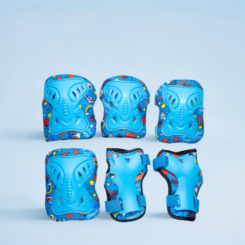 BKU Vaikų apsaugos komplektas: šalmas, kelių ir alkūnių apsaugos, delnų ir riešų apsaugos inline riedėjimui