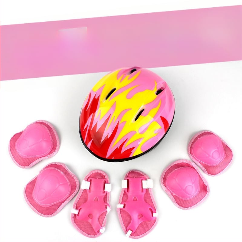 Παιδικό σετ προστατευτικού εξοπλισμού για πατίνια με κράνος, μάρκα Unique, κύριο υλικό Spandex
