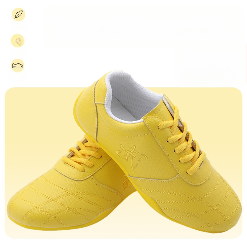 Unisex εσωτερικά παπούτσια προπόνησης μαχητικών τεχνών — γνήσιο δέρμα επάνω, διαπνέον ύφασμα από δίχτυ, χαμηλός άνω, καουτσούκ σόλα, αντιολισθητικά