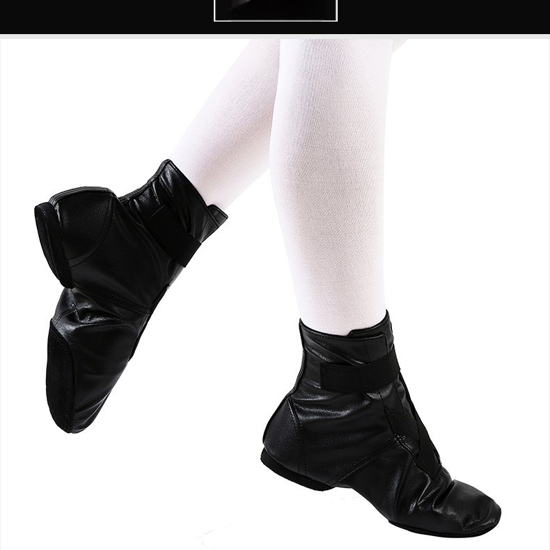 Δερμάτινα παπούτσια τζαζ για χορό με υψηλό πάνω μέρος, μαλακή σόλα, διαπνοή, ελαφριά, unisex για παιδιά