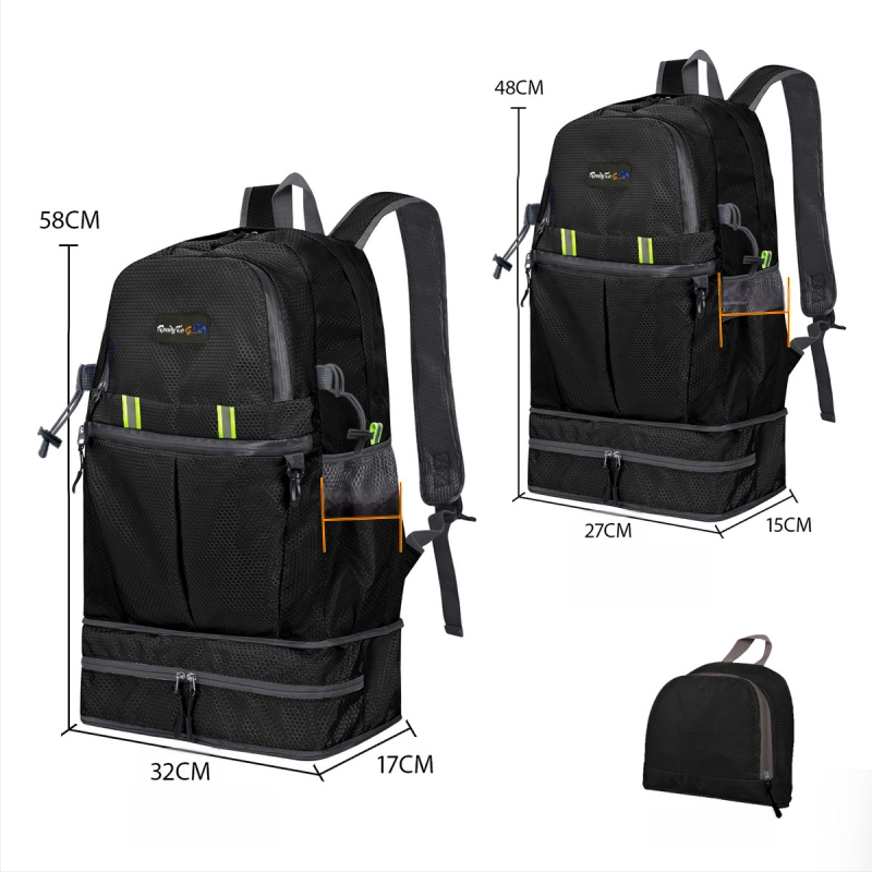 Ορειβατικό σακίδιο πλάτης, Μεγάλης χωρητικότητας, Αδιάβροχο Oxford ύφασμα, για άνδρες και γυναίκες, Άνοιξη 2025