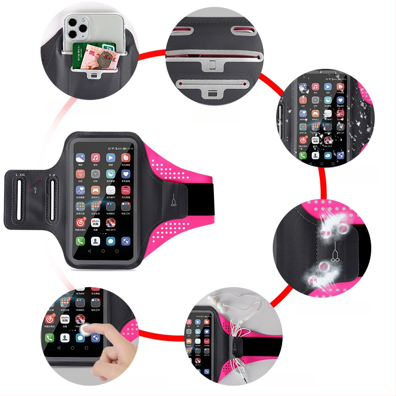 Telefono rankos apyrankė sportui — ultra plona, lengva, atspari vandeniui, suderinama su lietimui jautriu ekranu, poliester Ausitool, unisex, pamušas nailonas