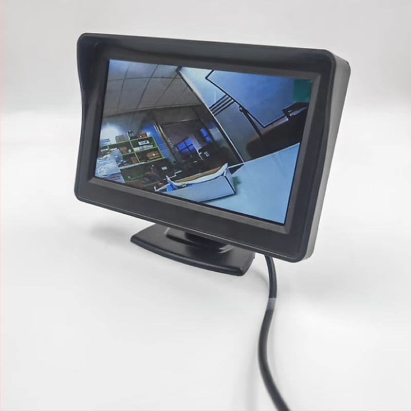 Automobilių LCD monitorius, CVBS įvestis, dviejų krypčių vaizdo perjungimas, RCA, modelis JL-YJC-4301-2, raiška 480x272