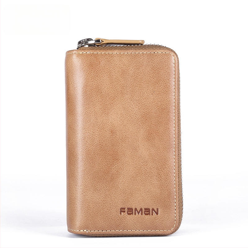 Raktų dėklas vyrams: natūrali oda, pirmojo sluoksnio galvijų oda, anti-fraud apsauga, miesto stilius