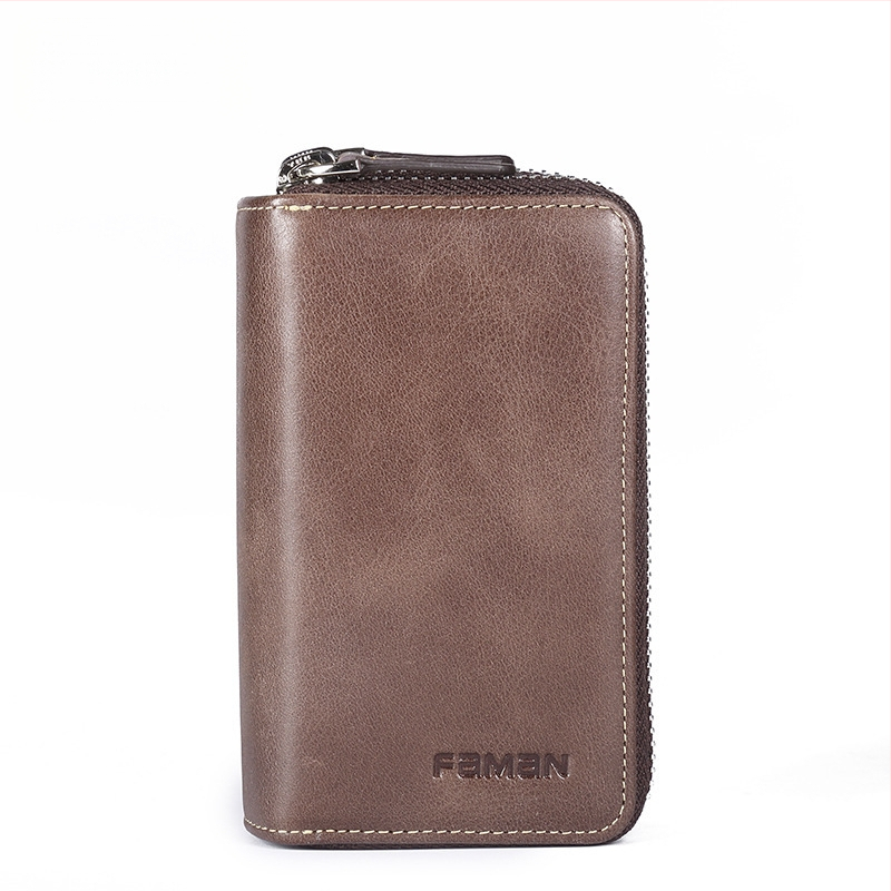 Raktų dėklas vyrams: natūrali oda, pirmojo sluoksnio galvijų oda, anti-fraud apsauga, miesto stilius