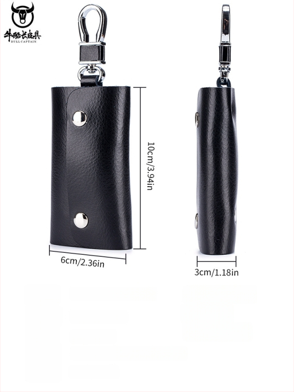 Raktų dėklas iš natūralios odos – unisex, vieno tono dizainas, verslo kelionėms