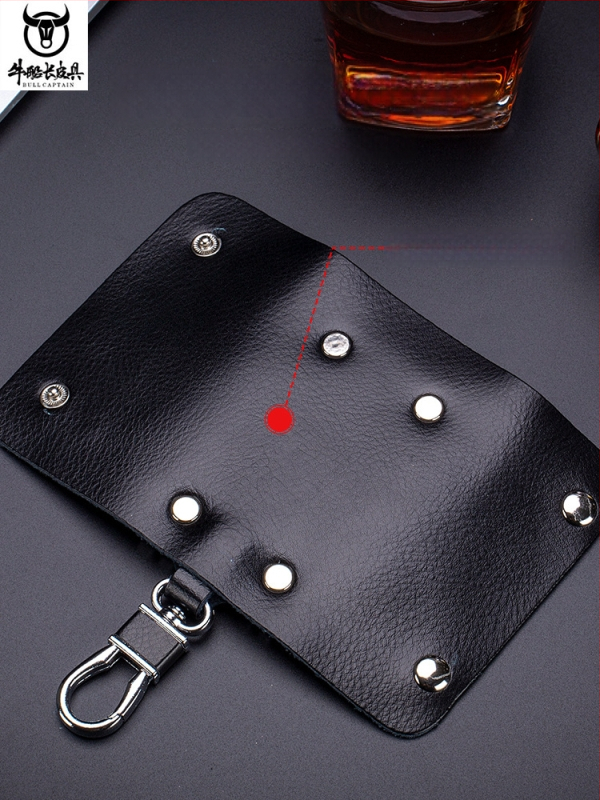 Raktų dėklas iš natūralios odos – unisex, vieno tono dizainas, verslo kelionėms