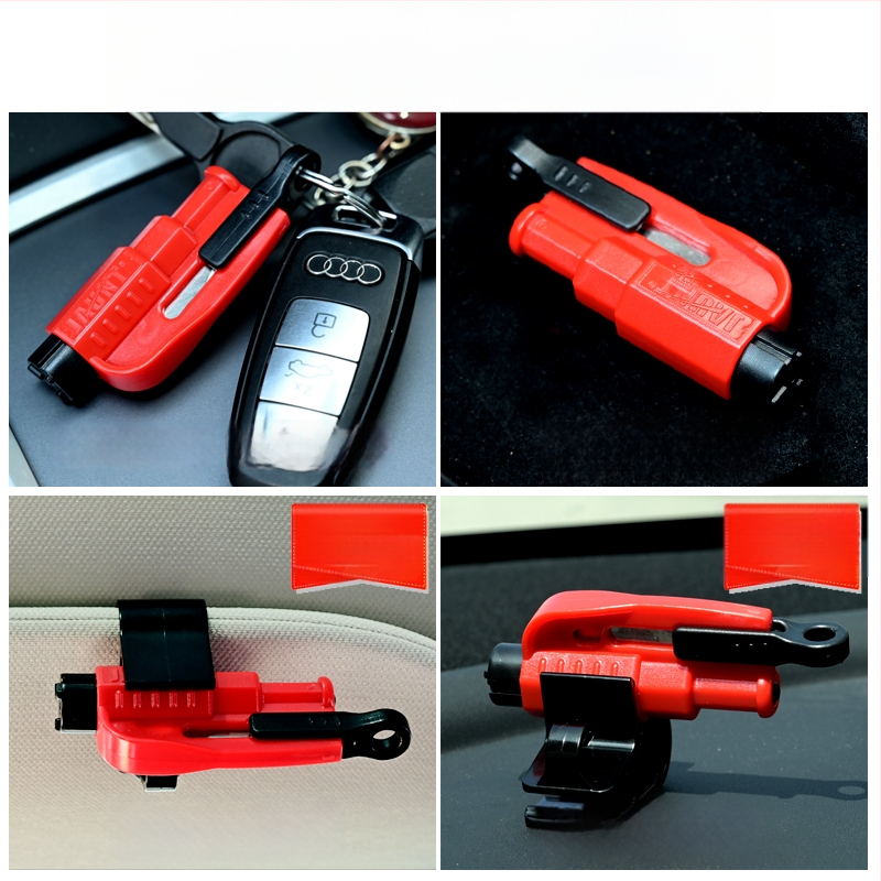 Automobilio langų laužtuvas – saugumo plaktukas | Prekės ženklas: Mairichi | Medžiaga: ABS + volframo plienas | Svoris: 0,19 kg | Daugiafunkcinis saugos plaktukas | Langų dūžimas per vieną sekundę