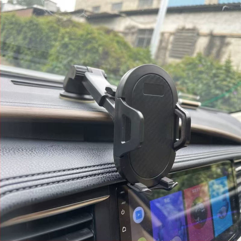 Teleskopski držač za telefon u automobilu s automatskim zaključavanjem, univerzalni klip, karbonska vlakna, vakuumska čašica za pričvršćivanje na vjetrobransko staklo