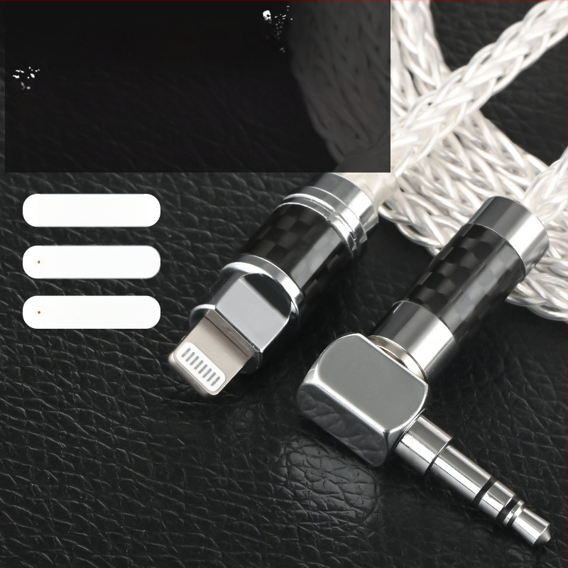 Lightning na auto audio kabel s 3,5 mm AUX sa srebrnim prekrivenim bakrenim vodičem