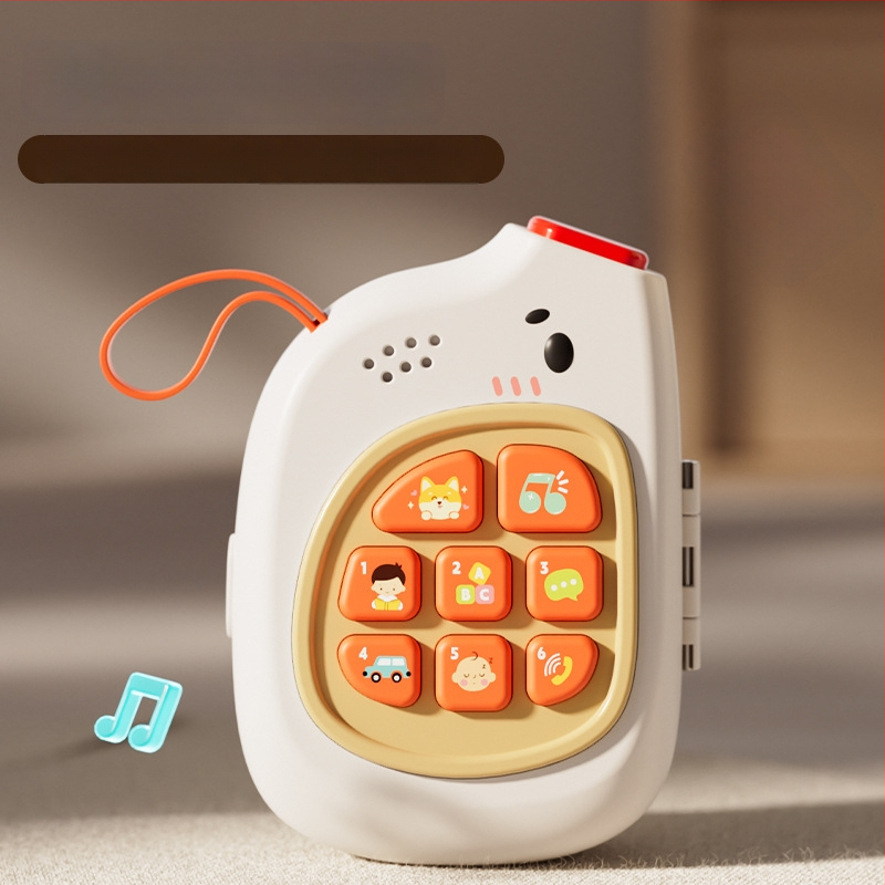 Cuki elefánt babajáték zenés hordozható tevékenységpanellel, kormánykerékkel és kinyitó funkcióval • Műanyag • Elemes • 0–3 éveseknek