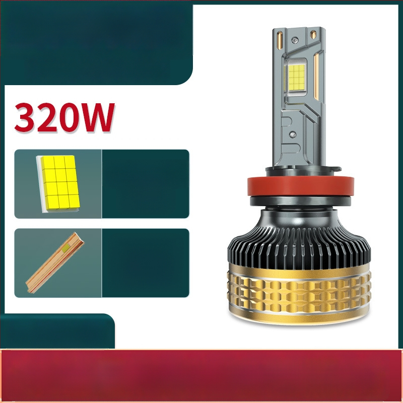 320W LED far automobila, kompatibilan s H7/H4, tri bakrena cijev, avion aluminij, visok i nizak snop, 9-36V