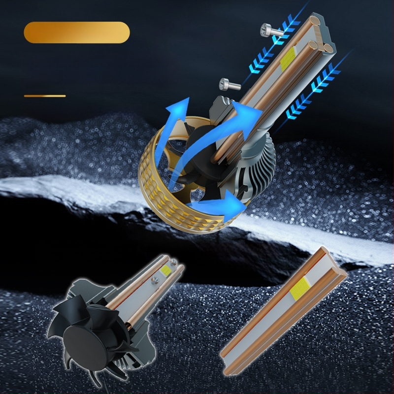 320W LED far automobila, kompatibilan s H7/H4, tri bakrena cijev, avion aluminij, visok i nizak snop, 9-36V