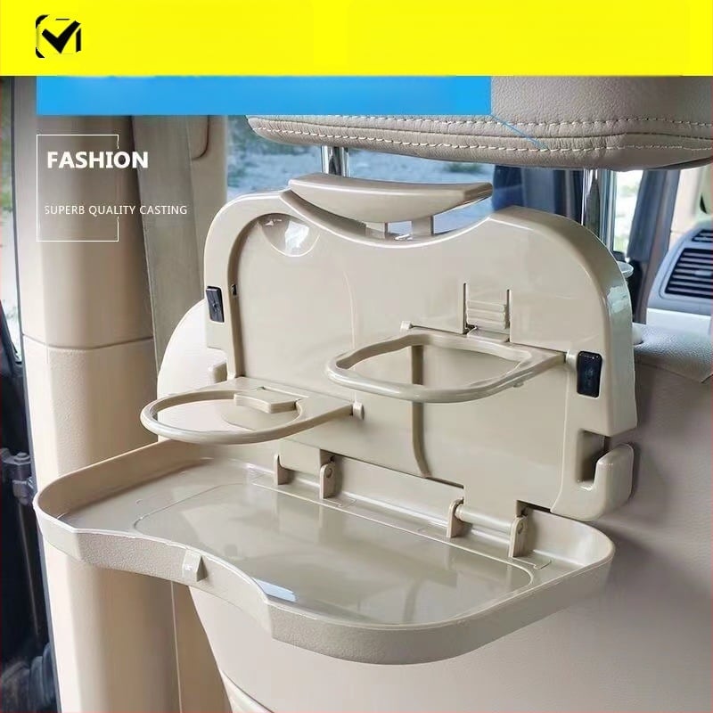 Sklopivi stol za stražnje sjedalo automobila, s držačem za čašu, prenosni mali stol, ABS plast (Model: Car dining table; Kompatibilno s naslonom stražnjeg sjedala)