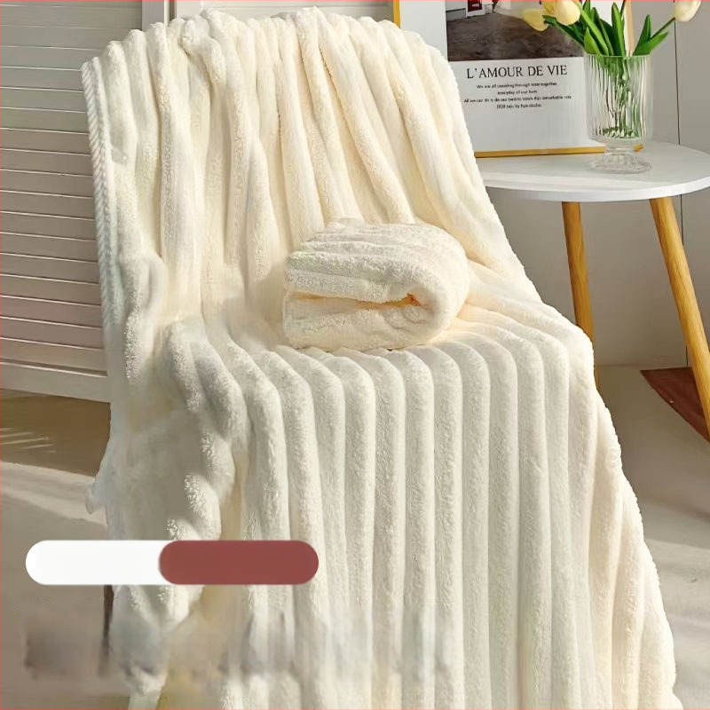 Peškir od coral fleece za kućnu upotrebu, upijajući, debel, velik, s pletenim rubom, brzo se suši, plažni ručnik