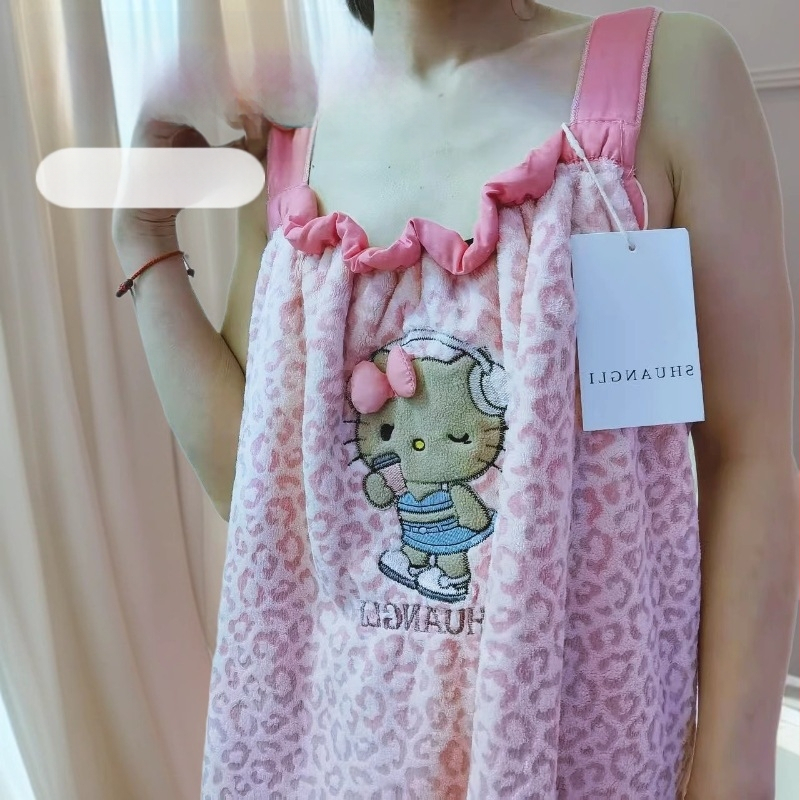 Пола за баня с леопардов принт, абсорбираща, корал флийс, Double Benefit