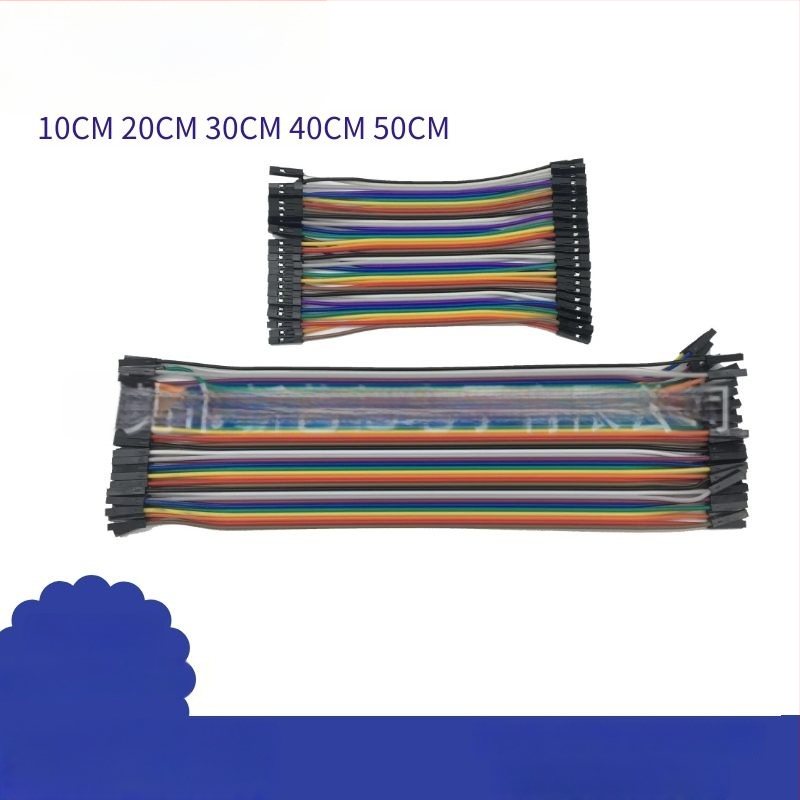 Dupont jumper kábelek, 40‑pin csatlakozók, női-női, női-férfi, férfi-férfi, CE-tanúsított, belső elektromos berendezésekhez.