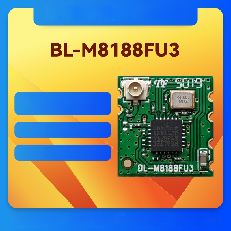 Bezvadu modulis BL-M8188FU3 no B-LINK, RTL8188FTV čipseta, IPEX savienotājs, paredzēts Set-Top Box