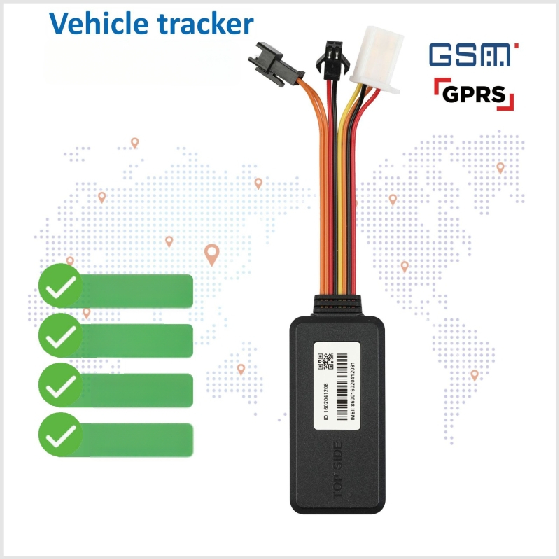 Localizator GPS pentru mașină cu monitorizare anti-furt, model Y080, precizie GPS 5 m, antenă internă (FPC rețea + ceramic GPS), alimentare externă 9–100 VDC, alarme: vibrație, pierdere de alimentare, SOS