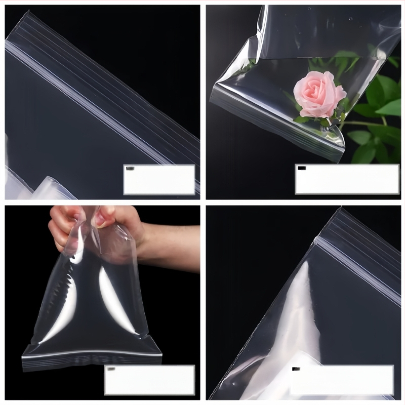 PE αυτοσφραγιζόμενες διαφανείς σακούλες για συσκευασία κοσμημάτων, τροφίμων και ενδυμάτων; μήκος σφραγίσεως 2–100 εκ.