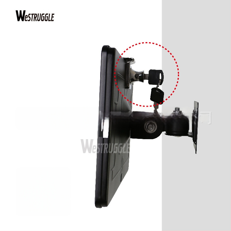 iPadhez készült fémből készen falra szerelhető záras tartó – lopás elleni védelem, asztali forgó állvány