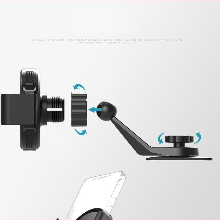 Zamjena glavnog tijela držača za telefon u vozilu – 17 mm univerzalna kuglična glava, ljepilno pričvršćivanje na ploču, 360° rotacija, podesivo