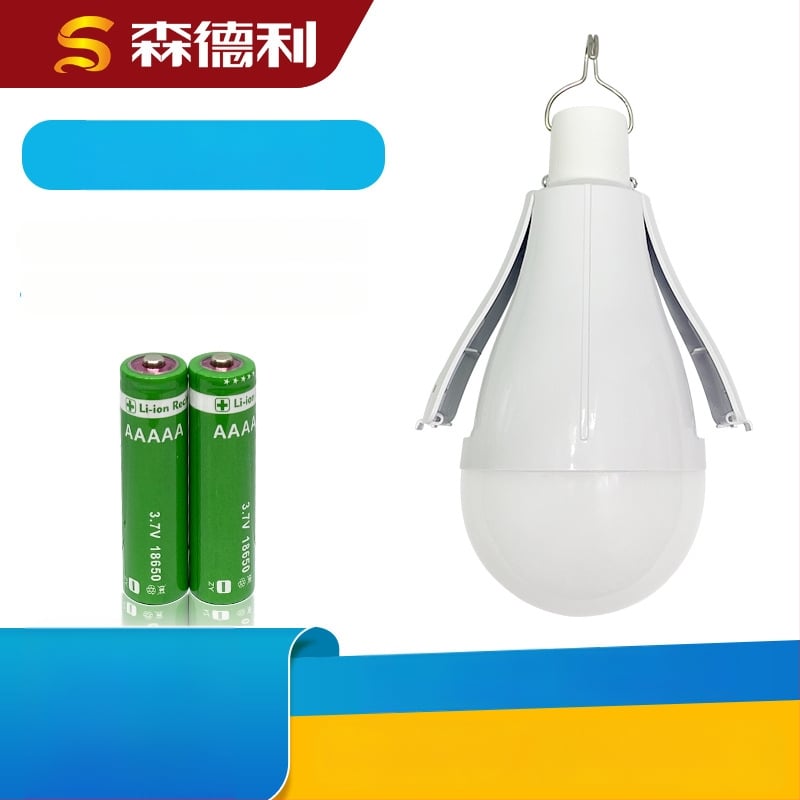 LED hordozható kemping lámpa kettős akkumulátorral, újratölthető, 3-lépcsős fényerő-szabályozás, kampó, IP65, 20W, 2000 lm