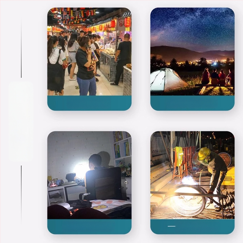 LED hordozható kemping lámpa kettős akkumulátorral, újratölthető, 3-lépcsős fényerő-szabályozás, kampó, IP65, 20W, 2000 lm