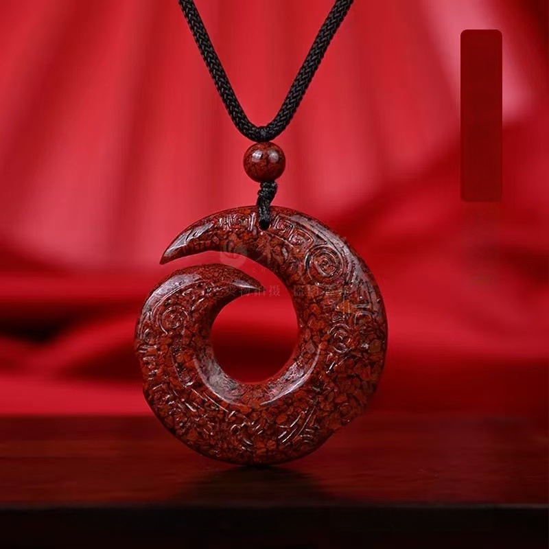 Cinabar kristalni pijesak privjesak – unisex ogrlica s talismanom za godinu rođenja