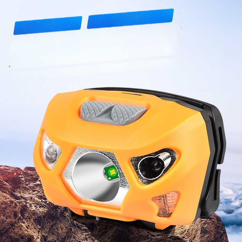 Fejlámpa LED USB-töltésű, ideális horgászathoz és éjszakai túrákhoz, 1200 mAh akkumulátor, LED fényforrás, hatótávolság 100–200 m