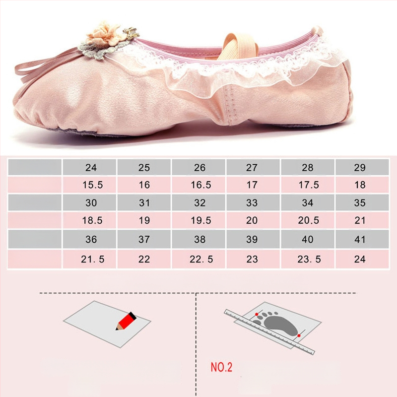 Kefei Παπούτσια μπαλέτου με μαλακή σόλα, σατέν επάνω, κορεατικό στυλ, για πρακτική χορού κοριτσιών 1–16 ετών