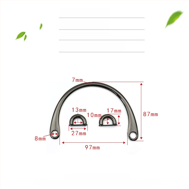 Метална дръжка за чанта – сплав, полиран финиш, дизайн: галванично покритие и маслена обработка, модел 0042