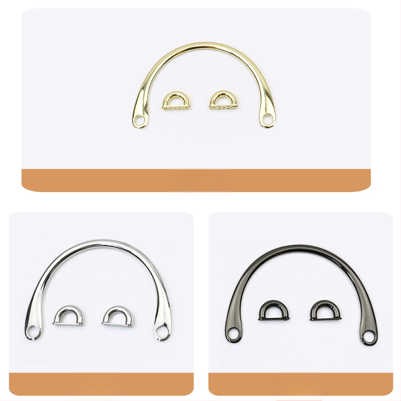 Метална дръжка за чанта – сплав, полиран финиш, дизайн: галванично покритие и маслена обработка, модел 0042