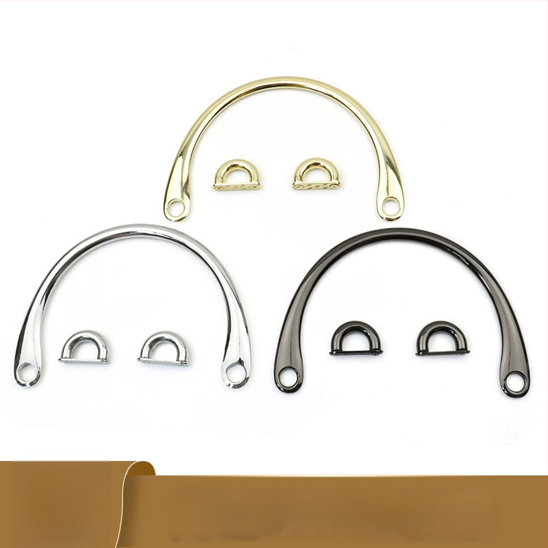 Метална дръжка за чанта – сплав, полиран финиш, дизайн: галванично покритие и маслена обработка, модел 0042