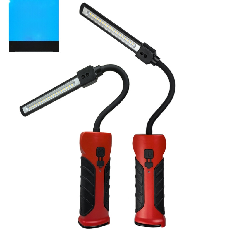 Tölthető mágneses munkalámpa hajlékony nyakkal és kampóval — 10W SMD LED, 5V, 500 lm, 2000mAh