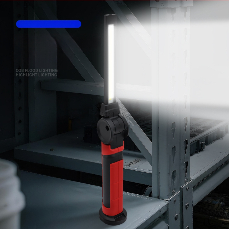 COB+LED autó-karbantartási vizsgálólámpa, kézi forgó munkalámpa erős mágneses rögzítővel, 3.7V, 1200lm