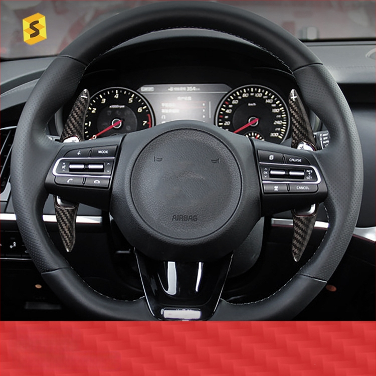 Интериорни лостчета за смяна на скоростите на волана от реален карбон — Salsa Carbon Fiber, за Kia Stinger, код Bp-qy-617