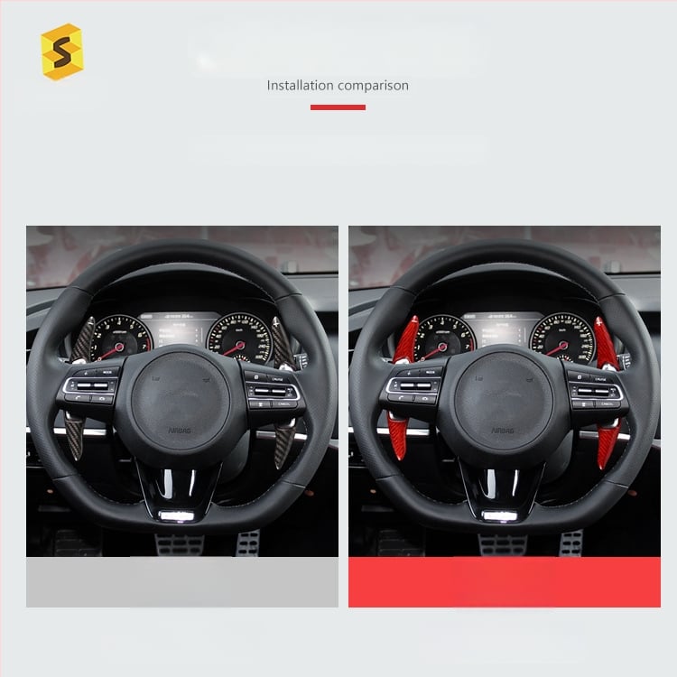 Интериорни лостчета за смяна на скоростите на волана от реален карбон — Salsa Carbon Fiber, за Kia Stinger, код Bp-qy-617