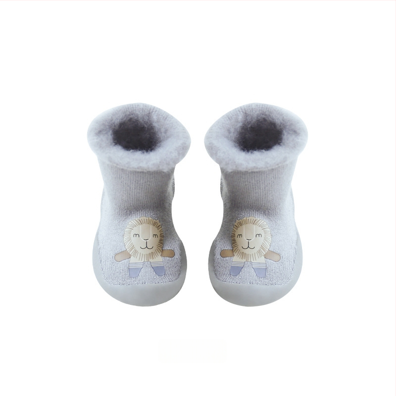 Laste põranda sokid, mittelibiseva tallaga, akrüülmaterjal, fliisvooder, paksud, siseruumides ja välistingimuseks