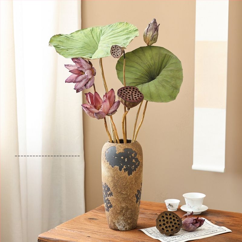 Букет сушени лотосови цветя за холна декорация, дзен стил, боядисани сушени цветя, код на продукта 12345678, категория Друго