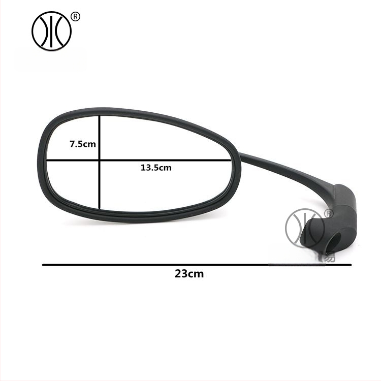 HP-J003 мотоциклетно огледало за обратно виждане, плоско огледало, 12V, корпус ABS+алюминиева сплав, стъклена леща, съвместимо с 8 мм и 10 мм кормило