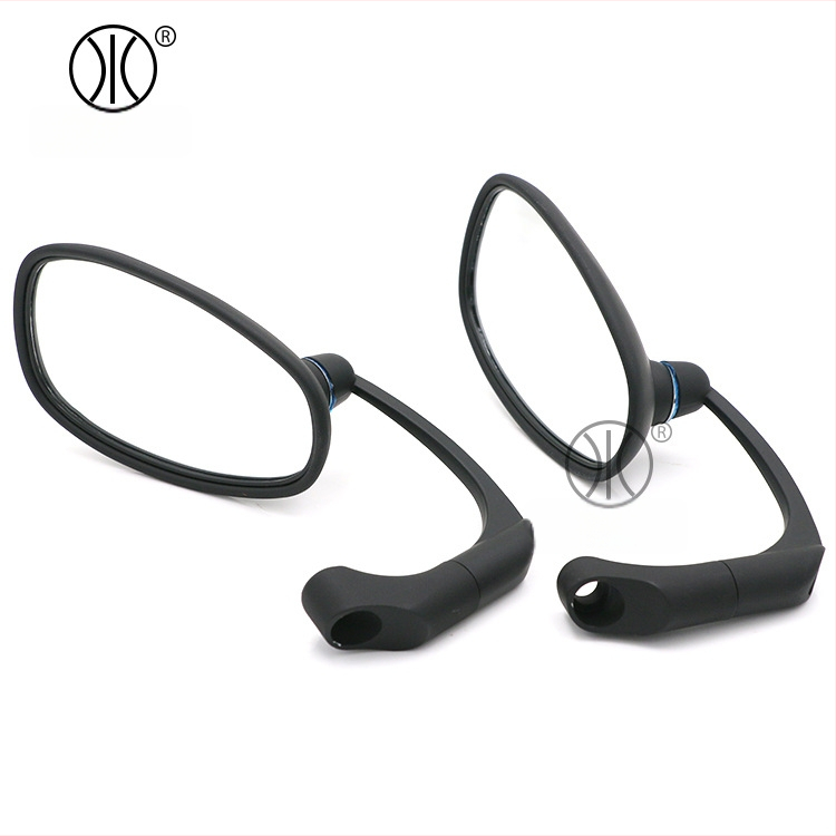 HP-J003 мотоциклетно огледало за обратно виждане, плоско огледало, 12V, корпус ABS+алюминиева сплав, стъклена леща, съвместимо с 8 мм и 10 мм кормило