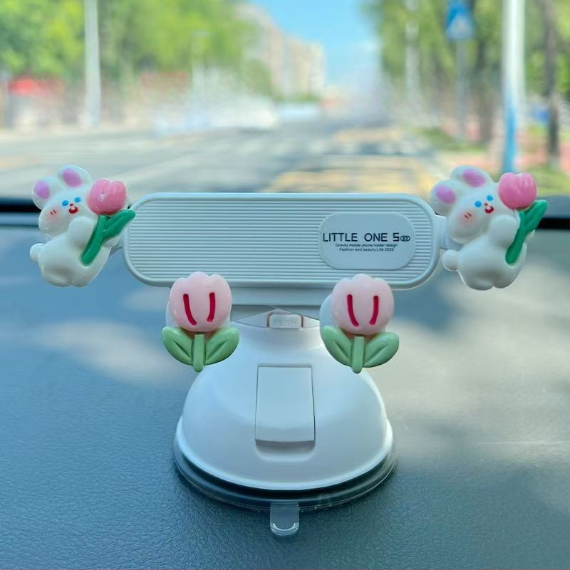 Držač telefona za automobil s vakuumskim nosačem na instrument ploču, univerzalni, nepunjen, karikatura dizajn