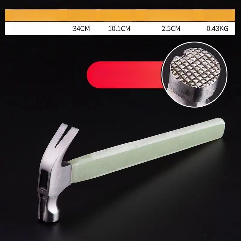 Kandžinis plaktukas su izoliuota rankena, neslystantis laikiklis, magnetas nagų išėmimui, kompaktiškas staliaus plaktukas, aukštos anglies plieno galva