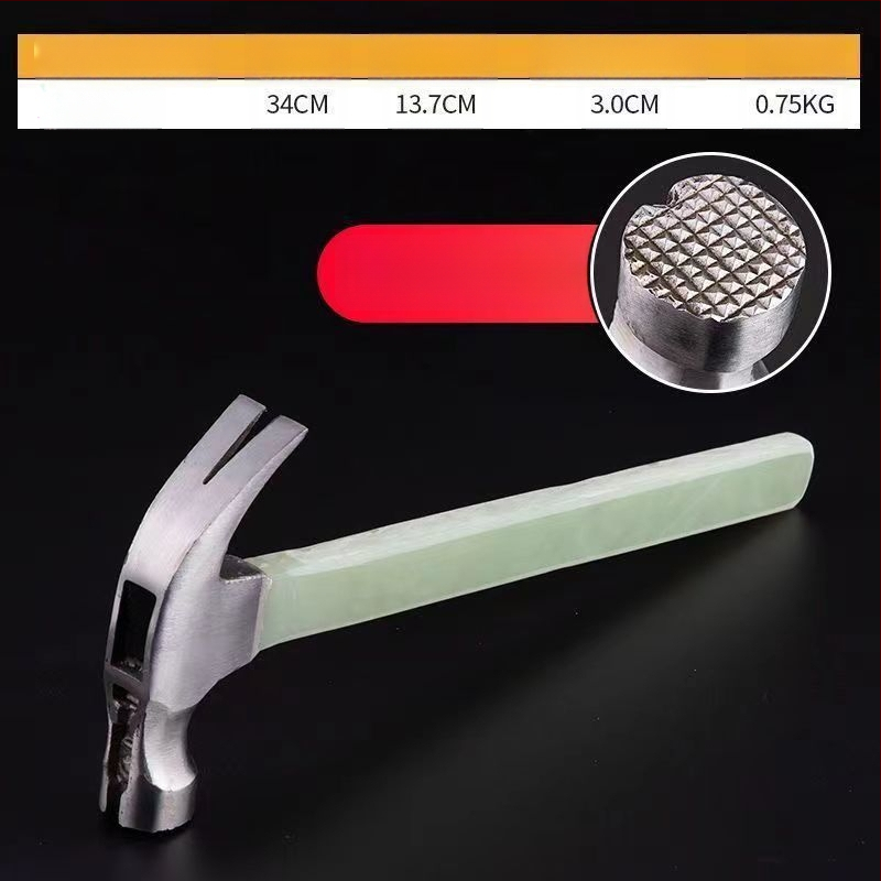 Kandžinis plaktukas su izoliuota rankena, neslystantis laikiklis, magnetas nagų išėmimui, kompaktiškas staliaus plaktukas, aukštos anglies plieno galva